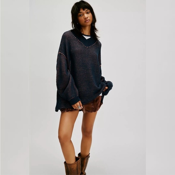 Free People Sweaters - Free People Maisie Sweater in Midnight Cedar Combo